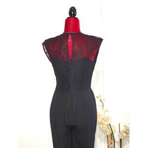 Metaphor Women's Black Romper Jumper Pantsuit Sexy Lace Back Sz XS 963
